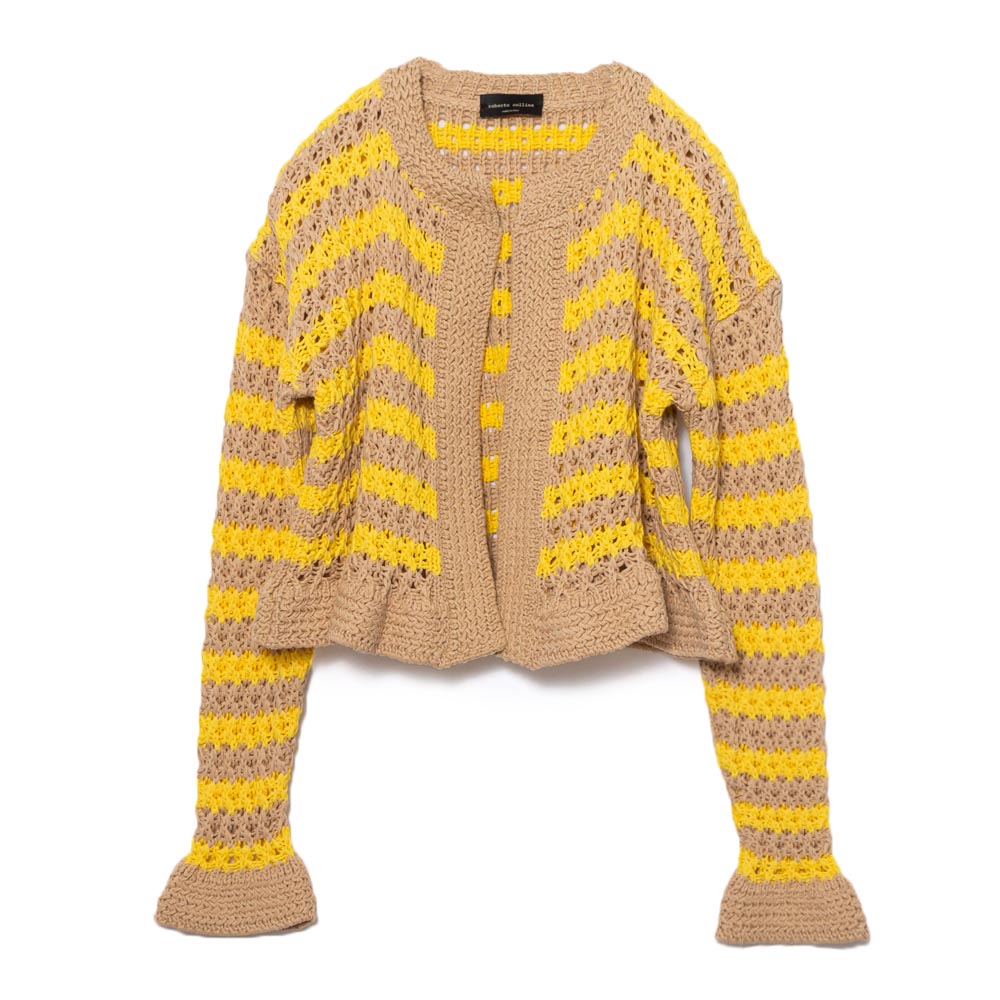 2021AWアパルトモンL2021AW アパルトモン L'Appartement ロベルトコリーナ ROBERTO COLLINA Border Cardigan ボーダーカーディガン /臙脂 【2400013590648】