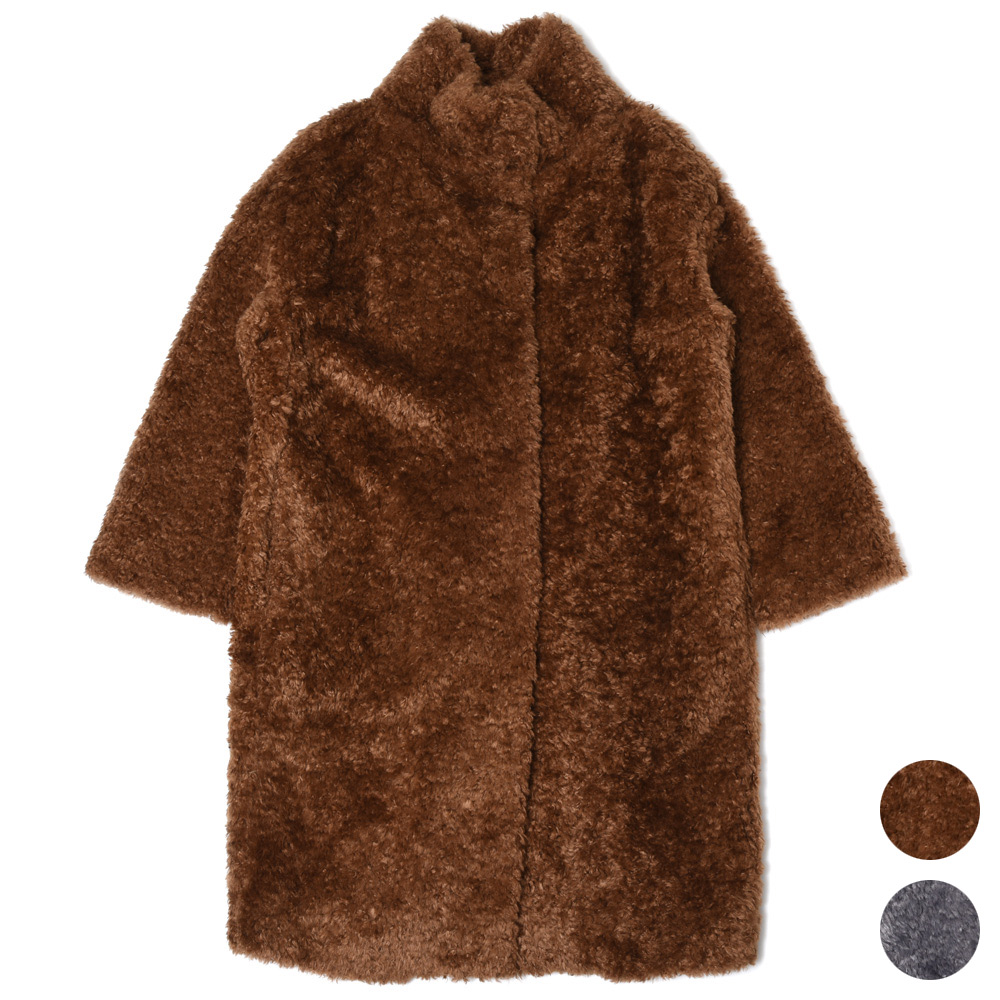 Qoo　1207 HERNO(ヘルノ)GC000456D エコファースタンドカラーコート 24142000132